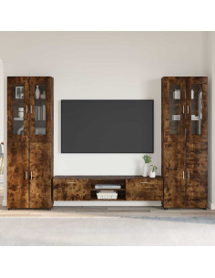 Set mobile TV con cassetto Rovere fumé Legno multistrato