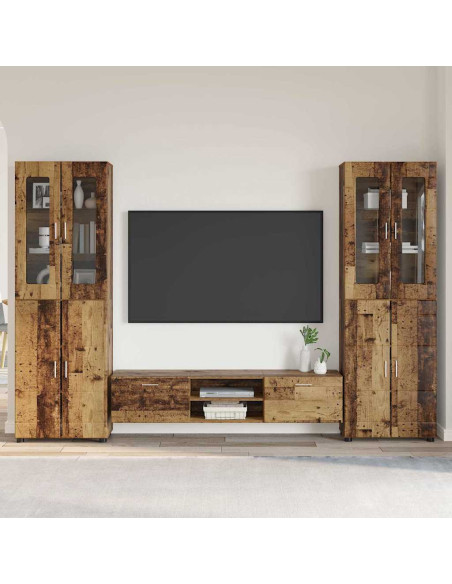 Set mobile TV con cassetto Legno vecchio Legno multistrato