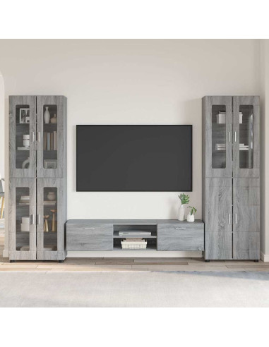 Set mobile TV con cassetto Grigio Sonoma Legno multistrato