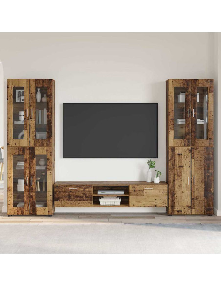 Set mobile TV con cassetto Legno vecchio Legno multistrato