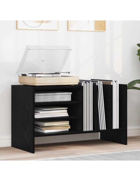 Mobile porta vinili Rovere Nero 78.5 x 35 x 45 cm