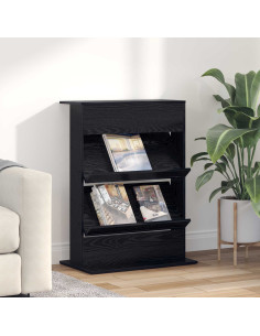 Scaffale per riviste Rovere Nero 70 x 41 x 96 cm