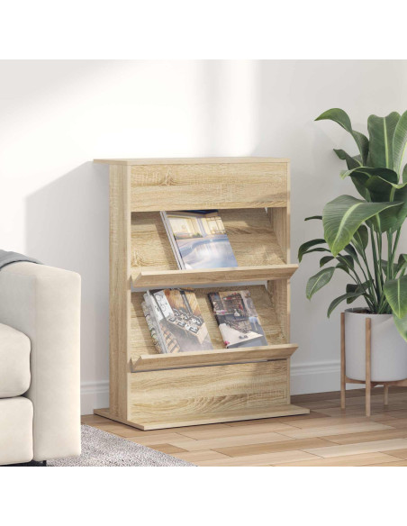 Scaffale per riviste Rovere Sonoma 70 x 41 x 96 cm