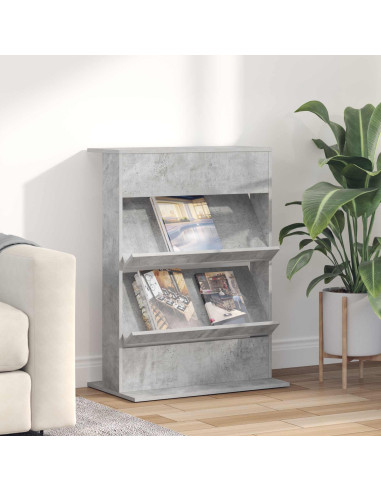 Scaffale per riviste Grigio cemento 70 x 41 x 96 cm