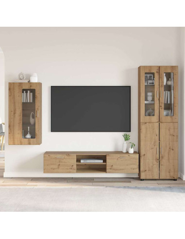 Set mobile TV con cassetto Rovere artigianale Legno multistrato