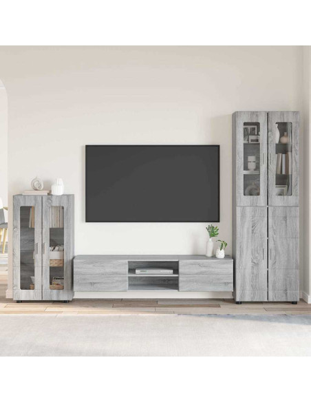 Set mobile TV con cassetto Grigio Sonoma Legno multistrato