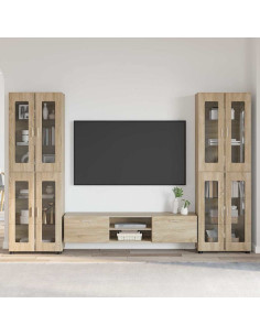 Set mobile TV con cassetto Rovere Sonoma Legno multistrato