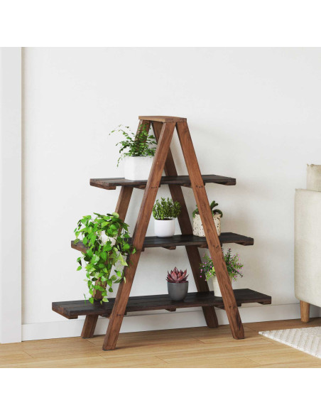 Scaffale pieghevole con lo scaffale Marrone 79.5 x 35 x 112 cm