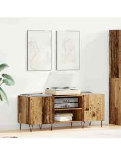 Mobile porta vinili con porta Legno vecchio 121 x 38 x 48 cm