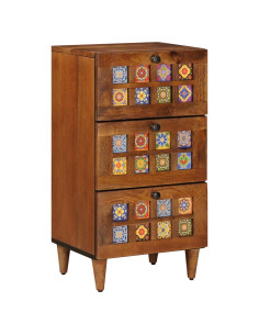 Credenza Noce 40 x 33 x 75 cm Legno di mango massello