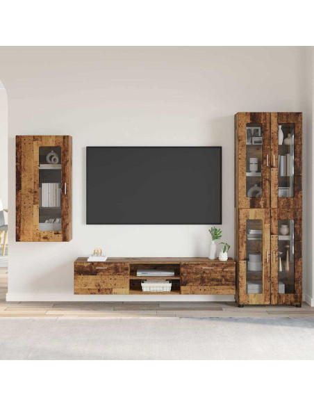 Set mobile TV con cassetto Legno vecchio Legno multistrato