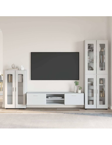 Set mobile TV con cassetto con porta Bianco Legno multistrato