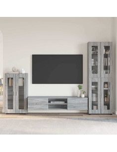 Set mobile TV con cassetto Grigio Sonoma Legno multistrato