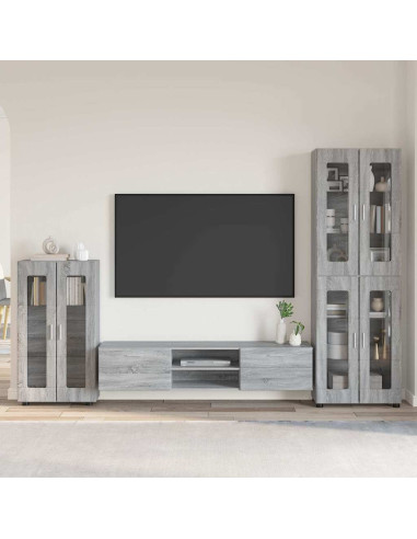 Set mobile TV con cassetto Grigio Sonoma Legno multistrato