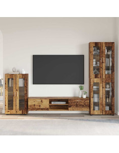 Set mobile TV con cassetto Legno vecchio Legno multistrato