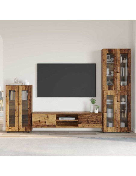 Set mobile TV con cassetto Legno vecchio Legno multistrato
