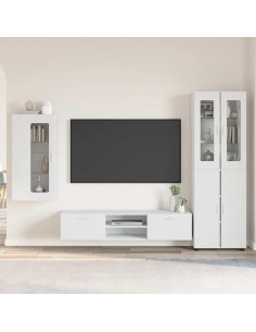 Set mobile TV con cassetto con porta Bianco Legno multistrato