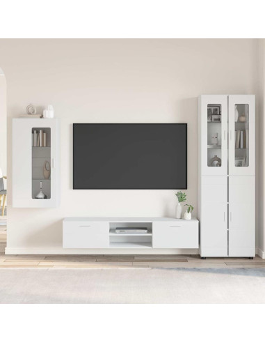 Set mobile TV con cassetto con porta Bianco Legno multistrato