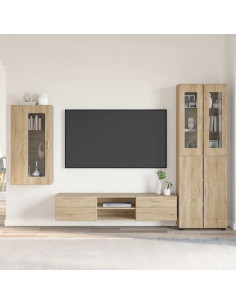 Set mobile TV con cassetto Rovere Sonoma Legno multistrato