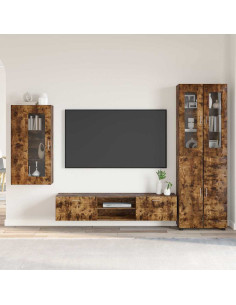 Set mobile TV con cassetto Rovere fumé Legno multistrato