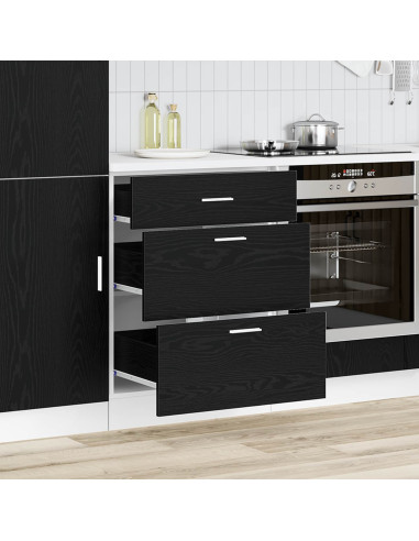 Base per Cucina Rovere Nero 60 x 46 x 81,5 cm Legno multistrato