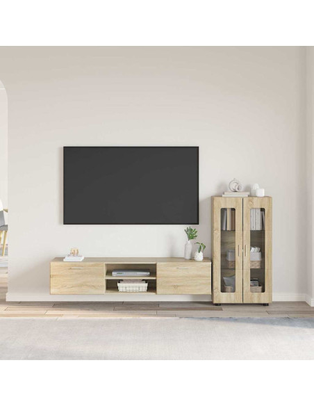 Set mobile TV con cassetto Rovere Sonoma Legno multistrato