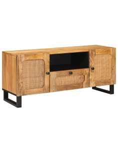 Mobile TV Marrone 105 x 33 x 46 cm Legno di mango massello