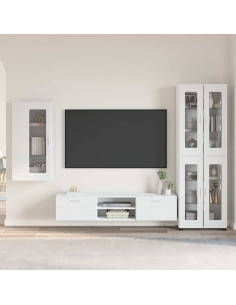 Set mobile TV con cassetto con porta Bianco Legno multistrato