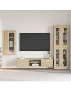 Set mobile TV con cassetto Rovere Sonoma Legno multistrato