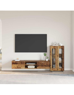 Set mobile TV con cassetto Legno vecchio Legno multistrato