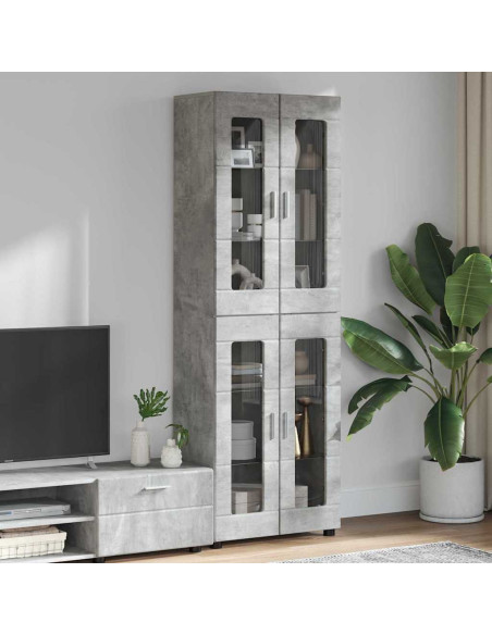 Credenza Grigio cemento 60 x 35 x 182 cm Legno multistrato
