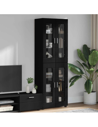 Credenza con porta Nero 60 x 35 x 182 cm Legno multistrato