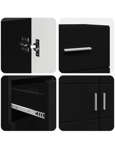 Armadio in Legno Nero 88,5 x 30,5 x 73 cm Legno multistrato