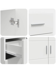 Armadio in Legno Bianco 88,5 x 30,5 x 73 cm Legno multistrato