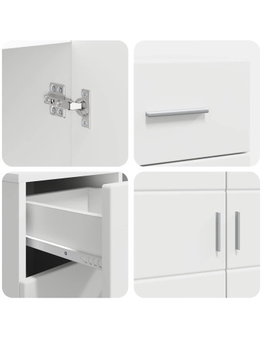 Armadio in Legno Bianco 88,5 x 30,5 x 73 cm Legno multistrato