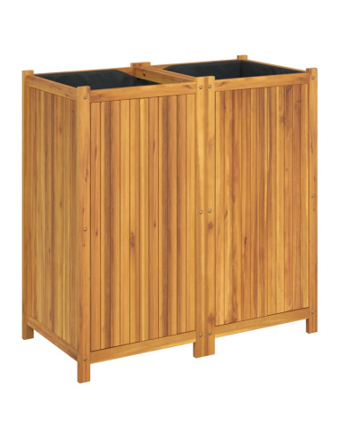 Fioriera Giardino con Rivestimento 100x50x100cm Massello Acacia