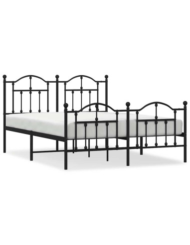 Giroletto con Testiera e Pediera Metallo Nero 140x190 cm