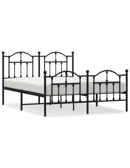 Giroletto con Testiera e Pediera Metallo Nero 140x190 cm