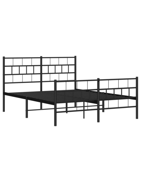 Giroletto con Testiera e Pediera Metallo Nero 140x190 cm