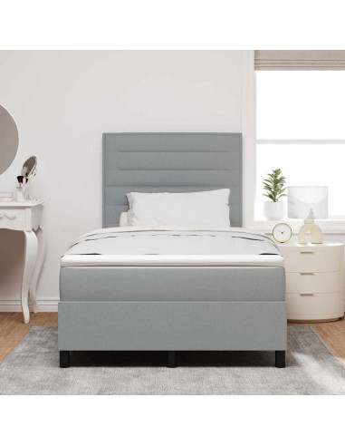 Letto a molle con materasso Grigio chiaro 120 x 200 cm Tessuto