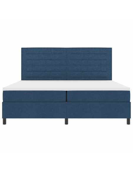 Letto a molle con materasso con led Blu 200 x 200 cm Tessuto