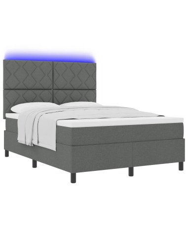 Letto a molle con materasso Grigio scuro 160 x 200 cm Tessuto