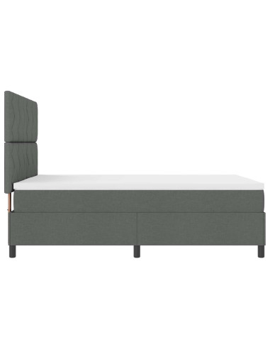 Letto a molle con materasso Grigio scuro 160 x 200 cm Tessuto