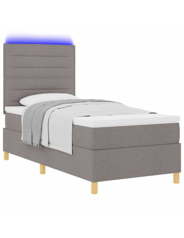 Letto a Sorgente LED con materasso Talpa 90 x 200 cm Tessuto