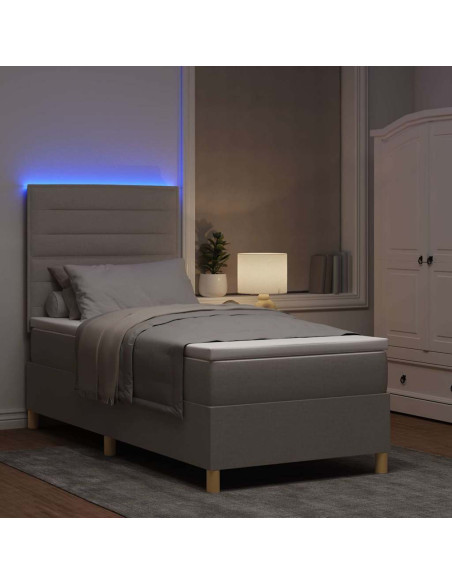 Letto a Sorgente LED con materasso Talpa 90 x 200 cm Tessuto