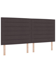 Letto a Sorgente LED Marrone Scuro 200 x 200 cm Tessuto 2