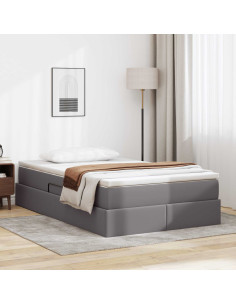 Letto con contenitore e materasso Grigio 120 x 190 cm