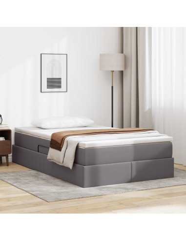 Letto con contenitore e materasso Grigio 120 x 190 cm
