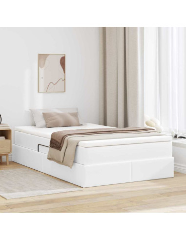Letto con contenitore e materasso Bianco 120 x 200 cm