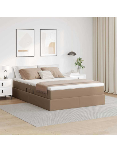 Letto con contenitore e materasso Cappuccino 140 x 190 cm